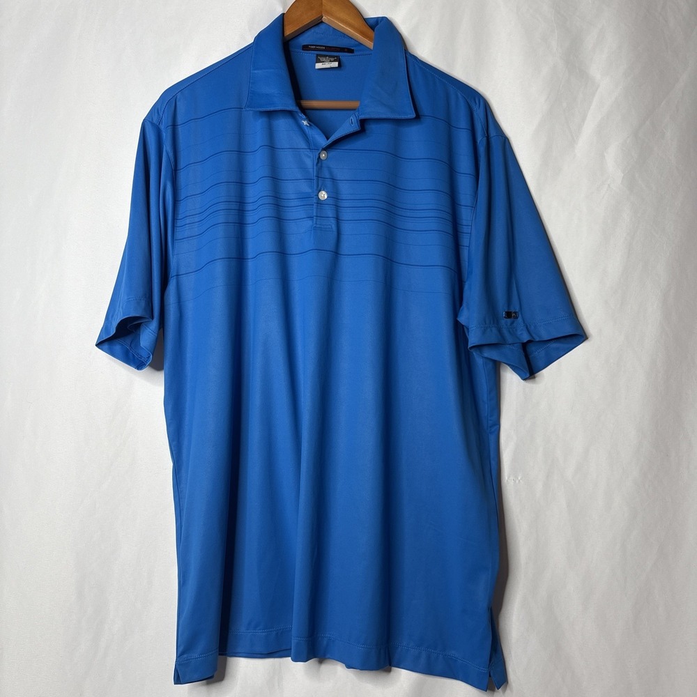 Nike Tiger Woods Collection Dri-Fit Golf Polo Shirt Mens Large Turquoise Blue